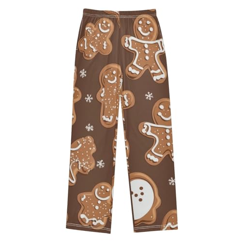 ZZXXB Lovely Gingerbread Boys Long Pants Soft Trousers Elastic Waist Kids Lounge Bottoms with Pockets S-XL