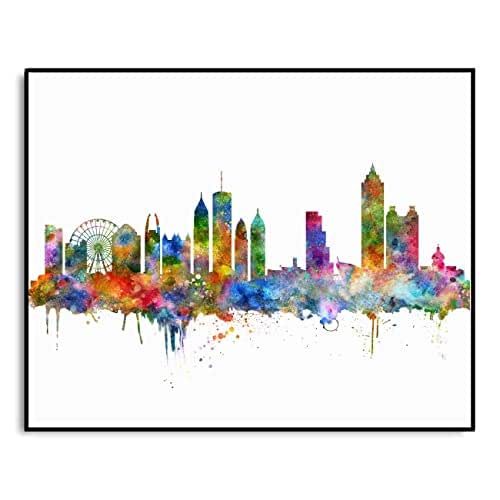 Atlanta Skyline, Atlanta Art Print, Skyline Watercolor Art