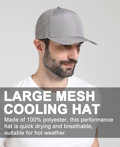 Image of Oversize XL XXL Quick Dry Baseball Cap, Large Performance Snapback Hats, Laser Cut Mesh Ball Cap for Men Big Heads 23.5 inch-26 inch
