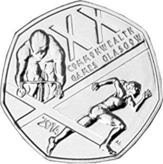Royal Mint 2014 Glasgow Commonwealth games 50p Fifty Pence - Out of Sealed Bag