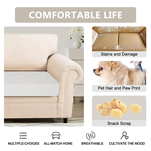 Searchi Stretch Sofa Couch Cushion Covers Replacement Double Rhombus Jacquard Cushion Slipcovers Sofa Seat Cover Furniture Protector Sofa Slipcover Soft With Elastic Bottom(Medium-2 Seat) #TOP3