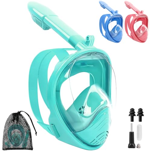 SaiXuan Masque Plongée Enfant XS – Masque Tuba 180° Anti-Buée & Anti-Fuite, Masque Piscine Enfant avec Sac Filet, Support Caméra & Accessoires –...