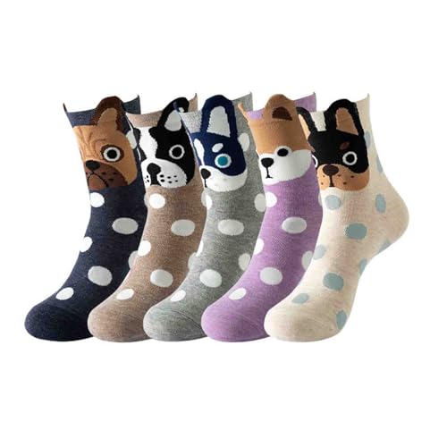 5 Pairs Socks for Women,Girl Birthday Gifts,Funny Gifts for Her, Animal Cute Socks for Women Girlfriend, Holiday Gift