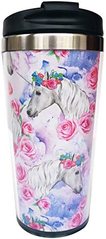 wodealmug Women's Unicorn Horse Travel Coffee Mug Thermal Insulated Tumbler Cup With Lid 14 OZ