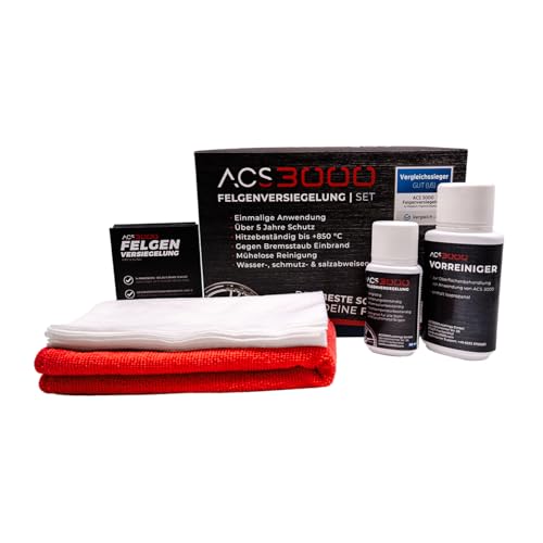 ACS3000 Felgenversiegelung Set. 5 Jahre Hochglanz und Schutz vor Salz, Bremsstaub und Verschmutzung...