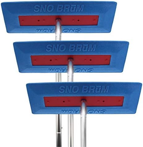 SNOBRUM - Snow Remover for Cars and Trucks - 28 to 63 Inch Automotive Snow Brush with Foam Head and 4 Piece Handle - Made in The USA, Push-Broom Design - No-Scratch Snow Removal - 3 Pack