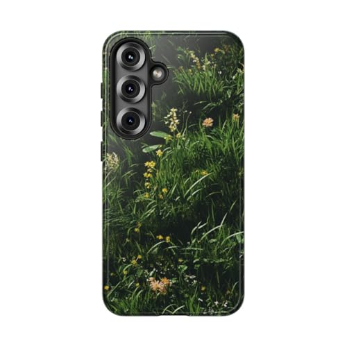 Coque Samsung S25 texture prairie verte pour vos sorties