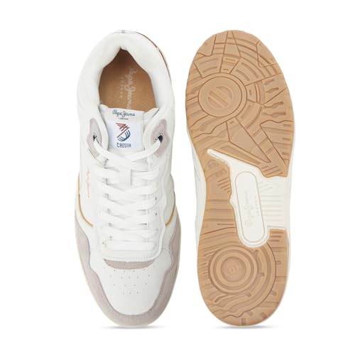 Image of Pepe Jeans Mens Pms00055 Off White Sneaker