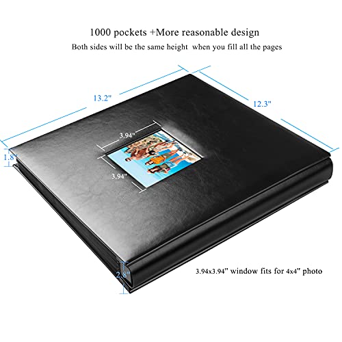Photo Album 4X6 1000 Pockets Photos Leather Cover Extra Large Capacity Family Picture Book Wedding Albums With Index Tabs Holds Horizontal And Vertical 4X6 Photos With Black Pages #TOP5