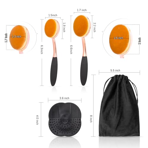 Sunscreen Brush Set - Sunblock Applicator for Kids, Adults, Child-Safe for Face and Body, Sun Lotion Applicator Sun Cream Brush with Cleaning Mat Travel Size (2 Pack) (Rose Gold) - Thumbnail 3