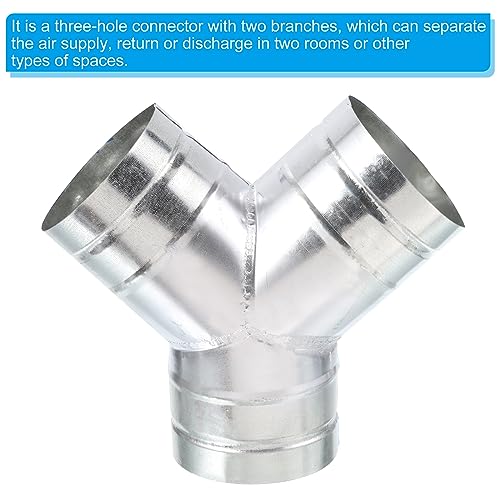 PATIKIL 5 Inch 3 Way Duct Splitter, Y Connector Air Vent Duct Hose Exhaust Pipe Adapter for Dryer Exhaust Fan Vent Systems HVAC - Image 4