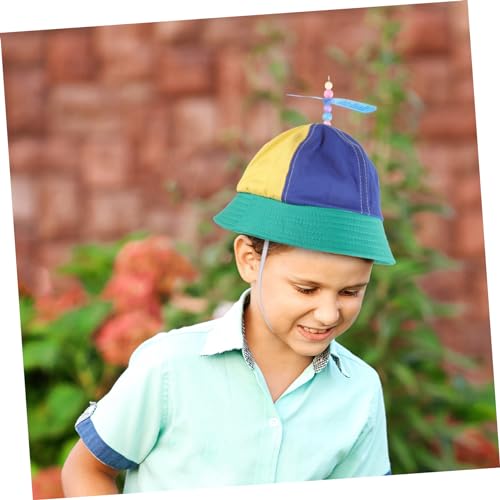 Chapeau de soleil arc-en-ciel enfant avec libellule en bambou pour la plage
