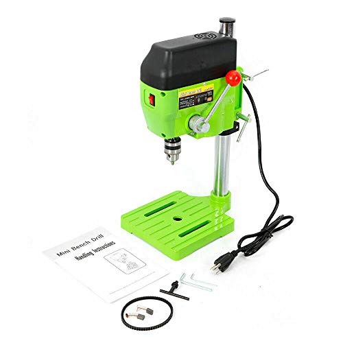 Mini Drill Press, 480W Mini Bench Drill Press Portable Drill Press Stand, 0-11000rpm 2-Speed Adjustable Benchtop Drill Machine Compact Portable Drill Press for DIY Furniture (480W Black&Green)