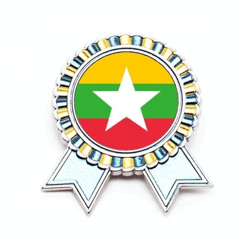 Broche drapeau Myanmar médaille en métal de qualité supérieure pays Asie