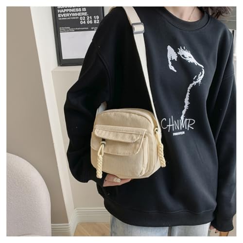 Image of Women's Crossbody Bag Cute Corduroy Shoulder Bag Fashion Aesthetic Small Wallet Bag Adjustable Strap