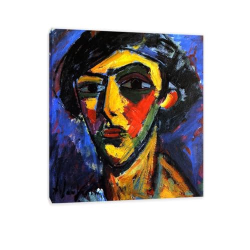 Tableau abstrait pour salon moderne : Impression sur toile Head of a Youth cadre bois 80x95