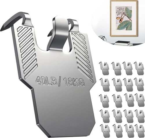 El Mejor Listado de Pósteres - los preferidos. 42 20Pcs Ganchos para Pared con Garras, Colgadores para Paredes de Drywall y Yeso, 18kg Ganchos De Acero Inoxidable, Ganchos de Pared Sin Taladro para Pósteres, Marcos de Fotos y...