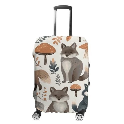 Woodland Raccoon Animals Printed Luggage Cover Protector, Fits 18-32 Inch Luggage