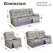SIENWIEY Leather Power Recliner Sofa Set with LED Light, Recliner Sofa and Two Chair Set for Living Room 3 Pieces, Power Reclining Sofa Couch Set with USB Charging，Sofa and Chair*2