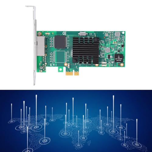 Yunseity 1G Gigabit Network Card PCIe 2.0 X1 Adaptador Ethernet con Doble Puertos RJ45 para Servidor y Escritorio Compatible con Controlador T2 miniatura 4
