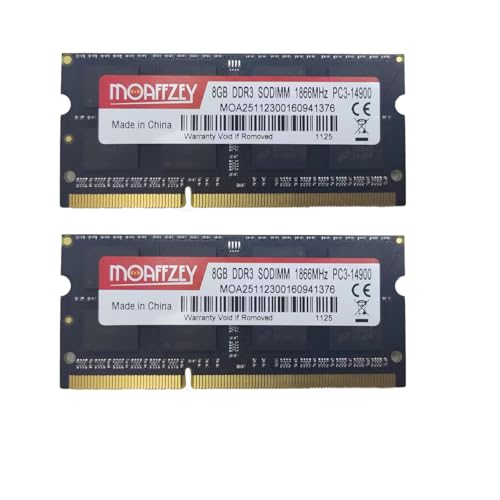 Moaffzey DDR3 RAM 1600 MHZ 16 GB (2 x 8 GB) 1.35 V CL11 DDR3L (PC3-12800 SODIMM,memoria de computadora, módulos de memoria RAM para portátil (RAM 16 GB (2 x 8 GB))