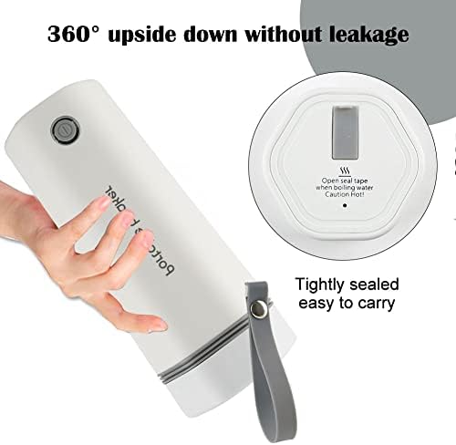 Travel Kettle, Mini Portable Electric Kettle, 350mL Fast Boil Small Kettle, Automatic Shut off Travel Tea Kettle with Cleaning Brush, Water Heater for Making Coffee, Baby Milk (White)