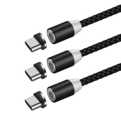 Yidax Magnetic Phone Charger Cable Type C 3 Pack Braided Wire USB C