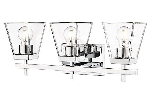 Z-Lite 819-3V-CH Lauren Vanity, 3-Light 300 Total Watts, Chrome