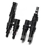 PHITUODA Mc4 Branch Connectors 2 to 1, Branch Connectors Y Connector, Branch Connector Box for Parallel Connection Between Solar Panels FMM+MFF(1 Pair)