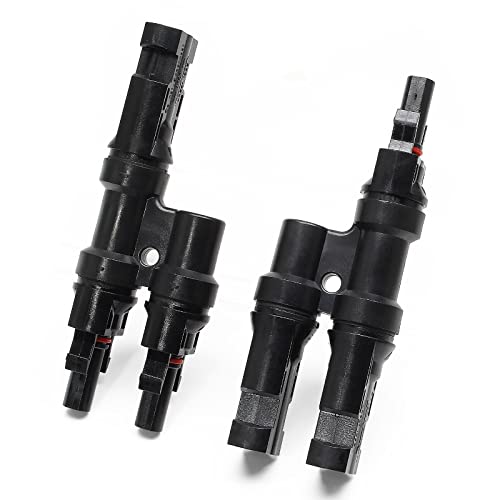 PHITUODA Mc4 Branch Connectors 2 to 1, Branch Connectors Y Connector, Branch Connector Box for Parallel Connection Between Solar Panels FMM+MFF(1 Pair)