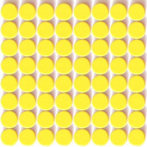 PYJLBX 80Pcs Strong Fridge Magnets, Mini Round Yellow Magnets for Whiteboard Notice Board, Office, Crafts