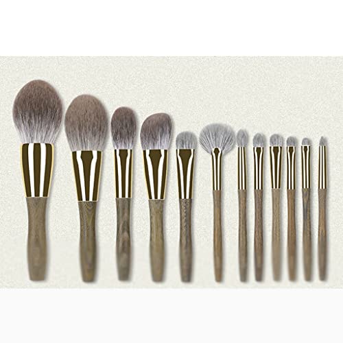 ASWRTYJO 12 Green Sandalwood Makeup Brush Set Full Of Loose ...