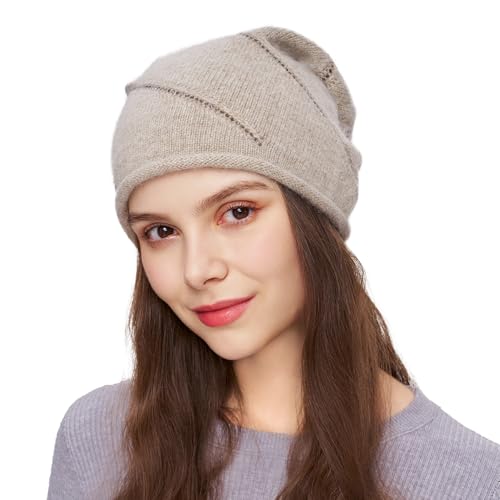 Gorro de mujer tejido de lana angora para otoño e invierno miniatura 1