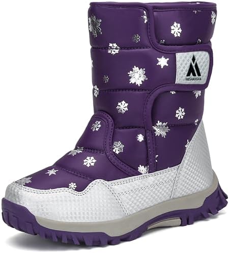 Mishansha Winterstiefel Kinder Warme Gefütterte Schneestiefel Gr.24-38 | Jungen Mädchen,Rutschfeste,Winterboots,Schneeschuhe,Winterschuhe