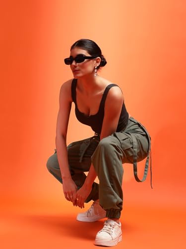 Image of KOTTY Women's High Rise Relaxed || Straight || Joggers Fit Cargo's for Pants || Trousers