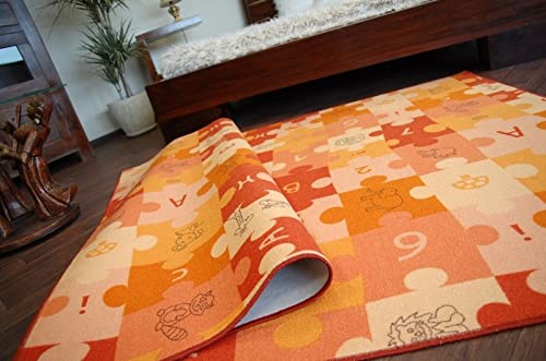 Dywan PUZZLE pomarańczowy 100x500 cm