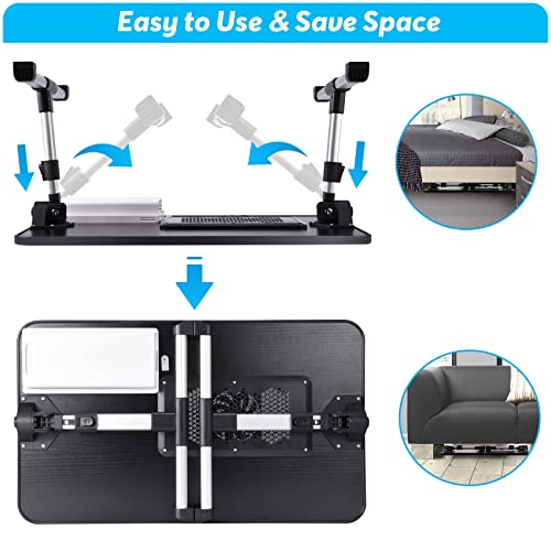 Slendor Laptop Desk Adjustable Laptop Stand Foldable Bed Table Portable Lap Desk Folding Notebook Stand Reading And Writing Holder Breakfast Tray With Drawer And Cooling Fan For Bed Couch Sofa Floor #TOP6