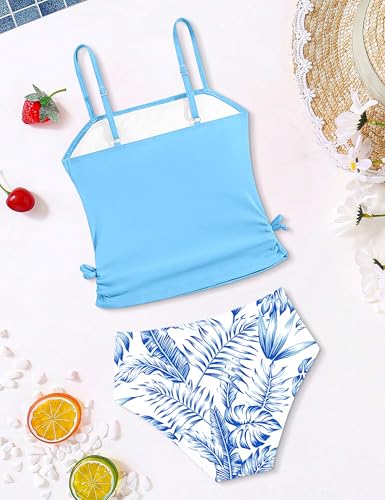 Image of Girls Tankini Swimsuits Two Piece Bathing Suit Drawstring Swimwear Set for Girls 7-18 Years