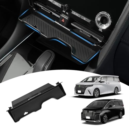 Mozan トヨタ 新型 アルファード40系 ヴェルファイア40系に適合 センターエアコン吹き出し収納ケース 収納ボックス センターコンソールトレイ コンソールボックス コンソールトレイ 小物入れ 小物収納 スマホ置き ケーブルホール 滑り止めマット イン