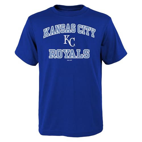 MLB Kids Youth 8-20 Official City Headline Arch Logo Team T-Shirt (Size 10-12, Kansas City Royals - Blue)