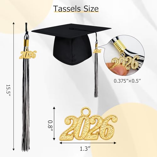 Image of GraduationMall Single&Multiple Color Graduation Tassel with 2026 Year Charm 9 inch