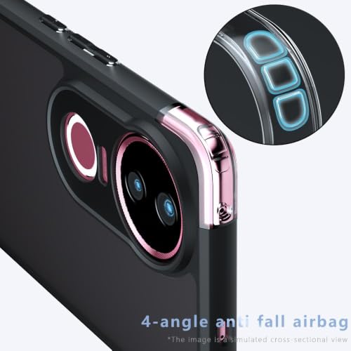 Image of Matte PC+TPU Phone Case for Vivo T4r 5G / Vivo V50 5G / Vivo V50e 5G Air Bag Protection, Air Bag Corners, Anti-Fingerprint, Never Turns Yellow, Micro Arc Edge, Camera Protection, Black