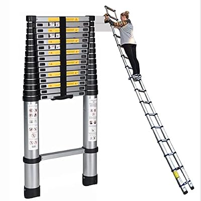 Aluminum Telescoping Ladder 8m 7m 6.2m 6m 5m 4.6m 4m 3.8m 3.2m 2.6m, Extendable Telescopic Extension Ladders for Home Rooftop RV Outdoor Work, Load 330lb