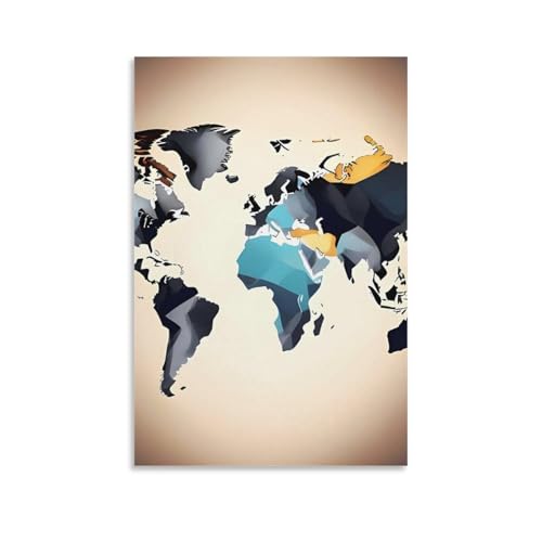Art moderne sur toile carte du monde pour décorer votre chambre