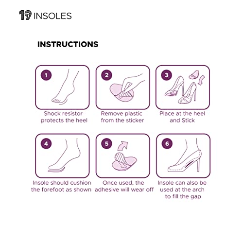 Image of Silicone Gel High Heels Half Length insoles for women - Extra Soft Feet Protector Cushion Pad for Support, Pain relief, Increased Comfort, Anti-Slip Grip, Ideal for All Heels (Pack of 1)