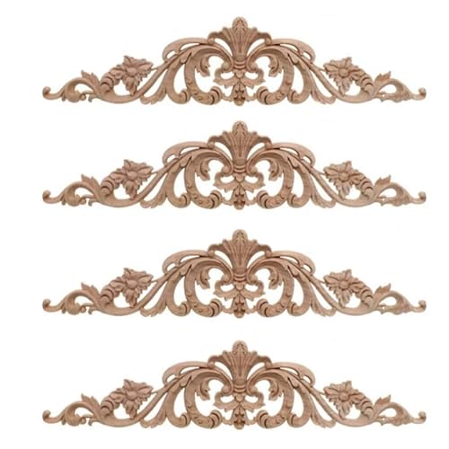 Applique d'angle sculptée en bois autocollant décoration meuble 4pcs