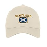 Speedy Pros Scotland Flag Twill Cotton 6 Panel Low Profile Hat Stone