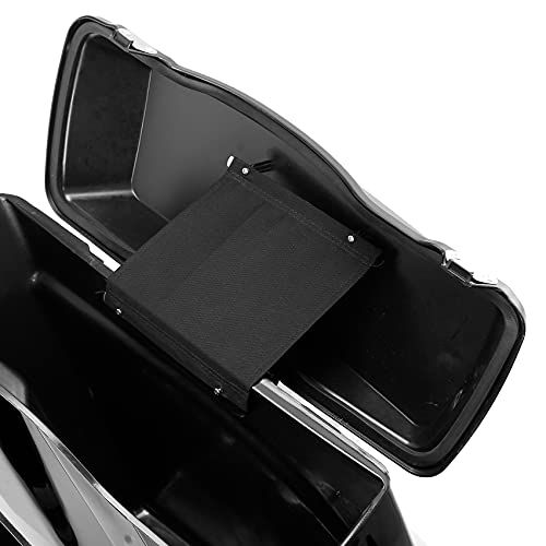 Alforjas rígidas extendidas de 5" con soportes de conversión negros para Harley Davidson Softail 1984-2017 modelos FLST FLSTC FLSTF FLSTN FLSTS color negro brillante miniatura 5