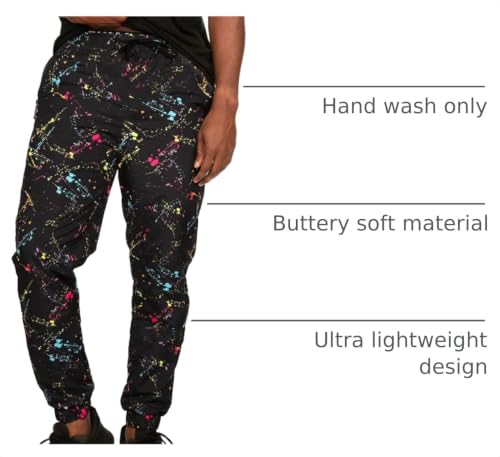 Image of Tipsy Elves Windbreaker Pants for Men - Retro 80s 90s Funny Mens Casual Track Pants - Zipper Pocket Elastic Band Drawstring