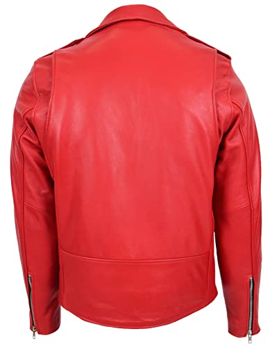 Mens Real Leather Biker Jacket Cross Zip Brando Style Kyle2